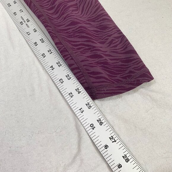 Zella Womens Leggings Sz M Purple Zebra Pockets Stretch Casual Athletic Pants - Picture 9 of 10